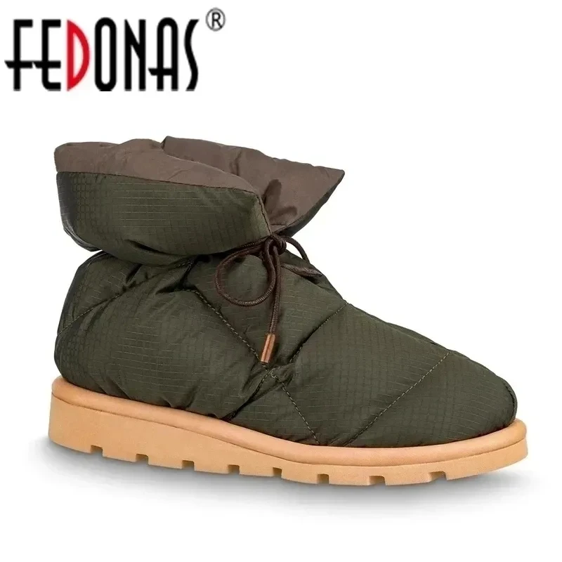 FEDONAS Fashion 2025 Ins Women Brand New Ankle Boots Winter Warm Female Snow Boots Platforms Casual Short Shoes Woman Boots