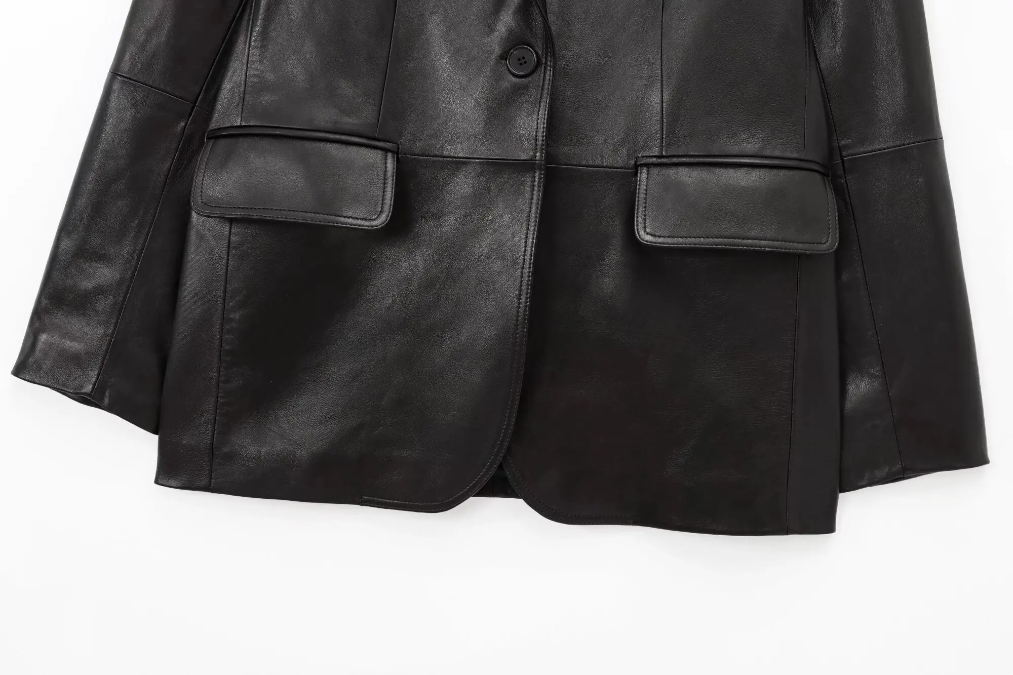 Jenny&Dave British Fashion Minimalist Women's Black Leather Jacket Women Blazers Suits Jacket Women