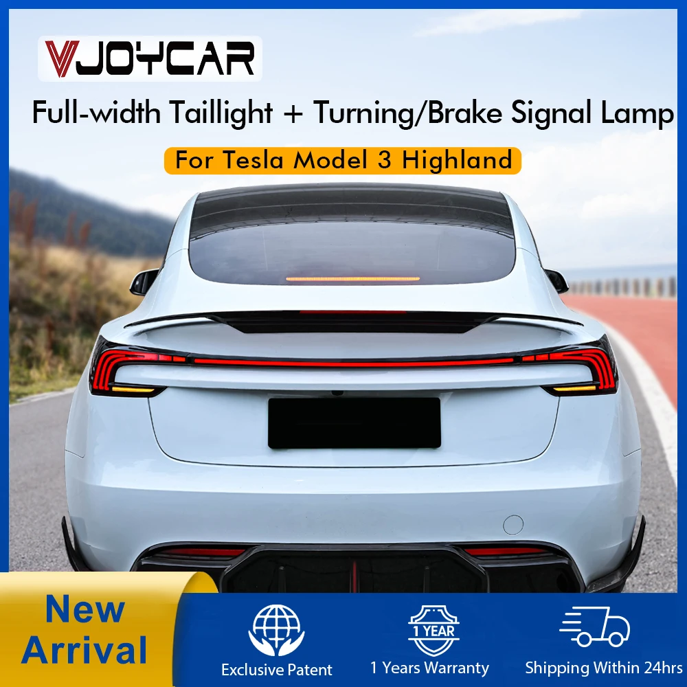 VJOYCAR for Model 3 Highland Full Width Taillight Rear LED Lamp Brake Light Turning Signal For Tesla Tail Light Assembly