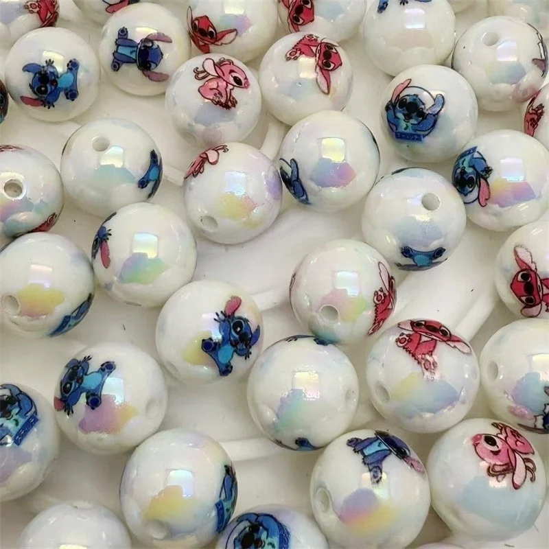 Mixed 10pcs Stitch and Angel round Focal Beads for DIY bracelet necklace anklet pen keychain Accessories