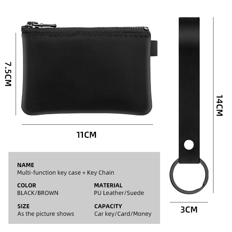 Leather Men's Key Card Bag High-quality Multi-function Key Box for Peugeot 107 206 207 208 307 308 406 407 408 508 2008 3008