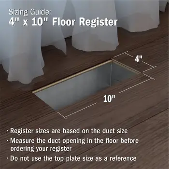 4吋 x 10吋黑色鐵質地板通風口蓋,可調節氣流,耐用鋼製面板,易於清潔,高衝擊聚苯乙烯 8 最佳銷售 地板通風口蓋 - №1