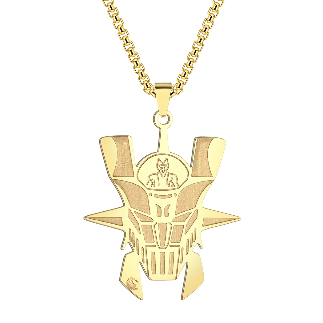 Todorova Trendy Stainless Steel Engraved Mazinger Armor Universal Pendant Necklace For Men Charm Warrior Jewelry Creative Gift