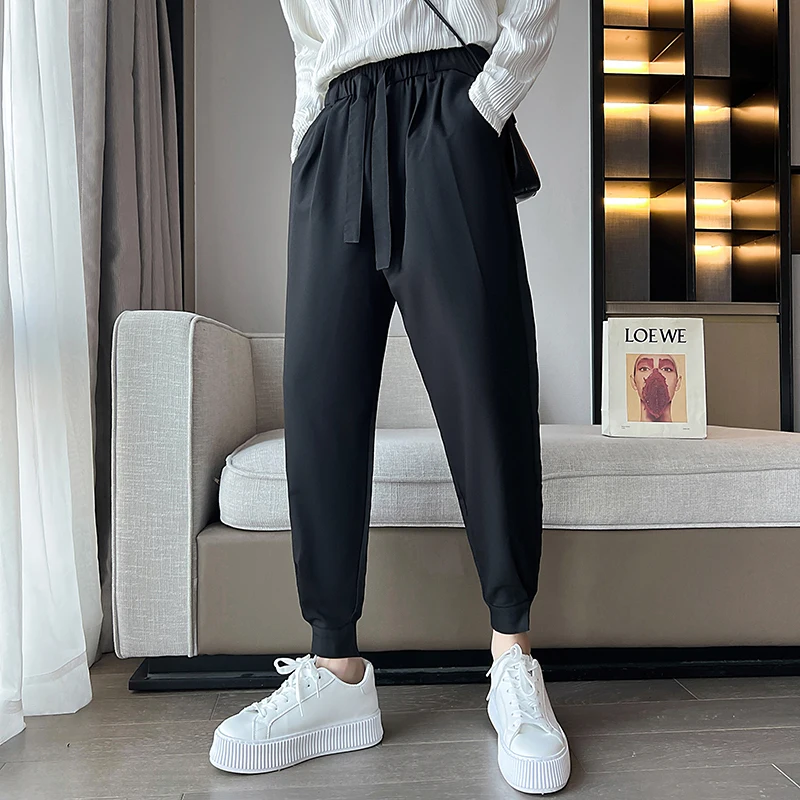 

Spring And Summer Harlan Pants Men's Ins Trend Versatile Loose Casual Pants Hairstylist Youth Ice Silk Non Iron Trousers