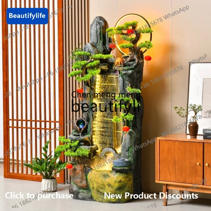183ff New Chinese rockery, flowing water fountain, living room entrance circulating water decoration floor ornament