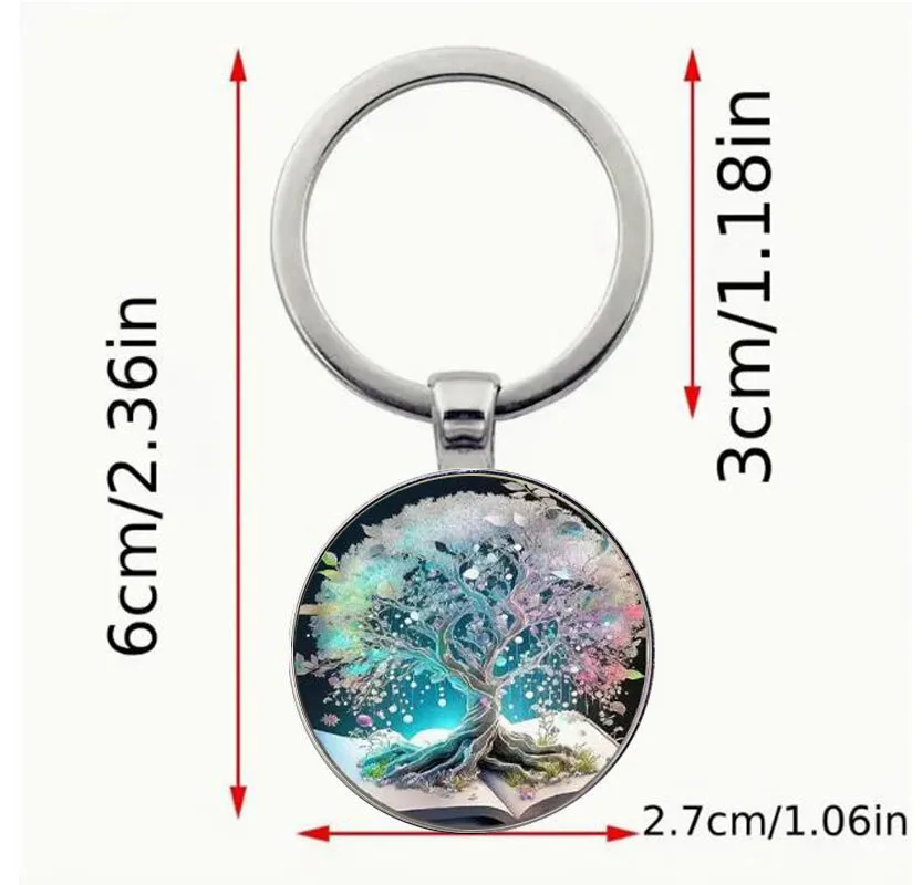 Enchanting Tree of Life Pendant Keychain - Zinc Alloy, Fashionable Bag and Car Key Accessories - Perfect Gift for Friends