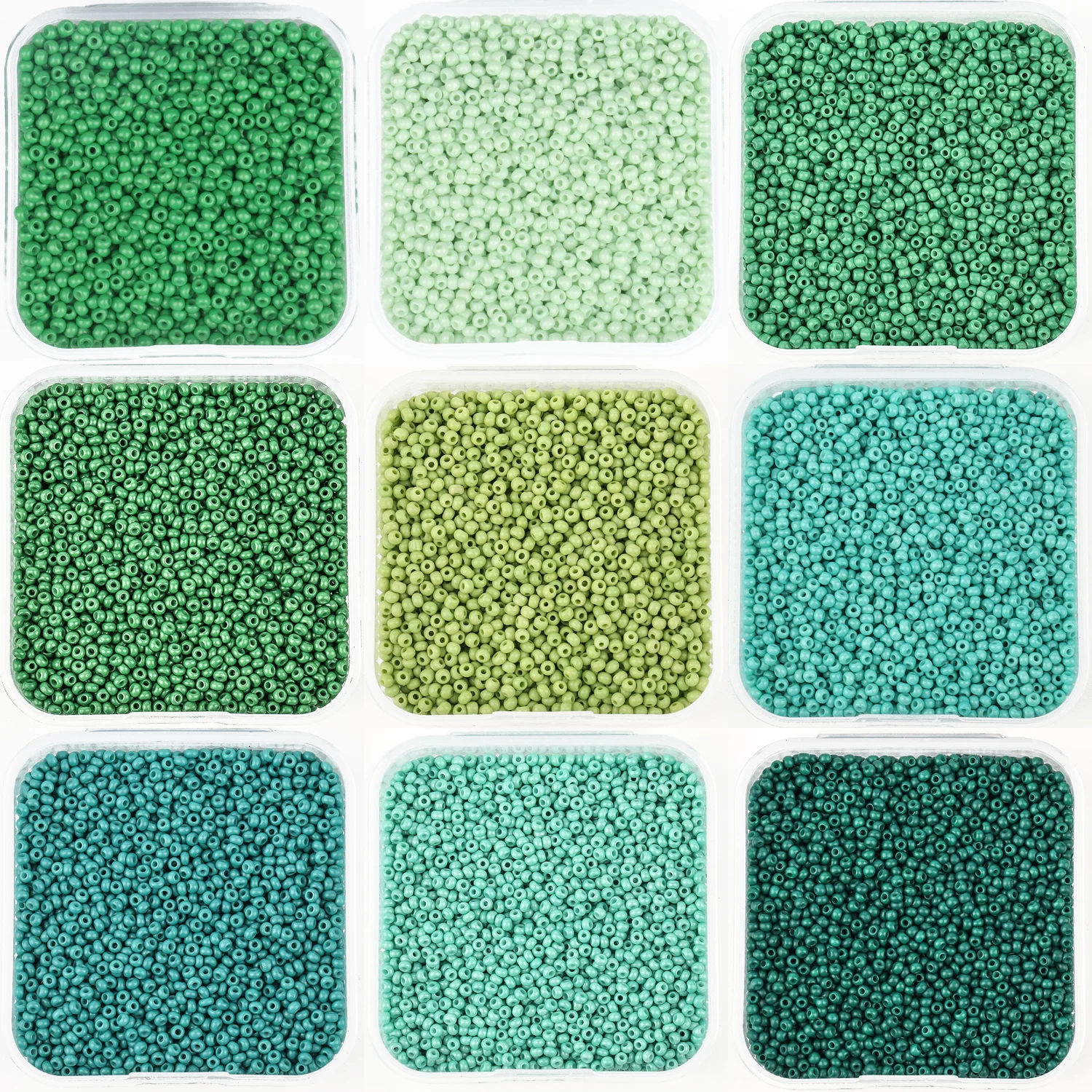 Green Color 2mm Czech Glass Seed Beads Boxed Beads Accessories For Jewelry Making DIY Bracelet Material Supplier 4000pcs/Box