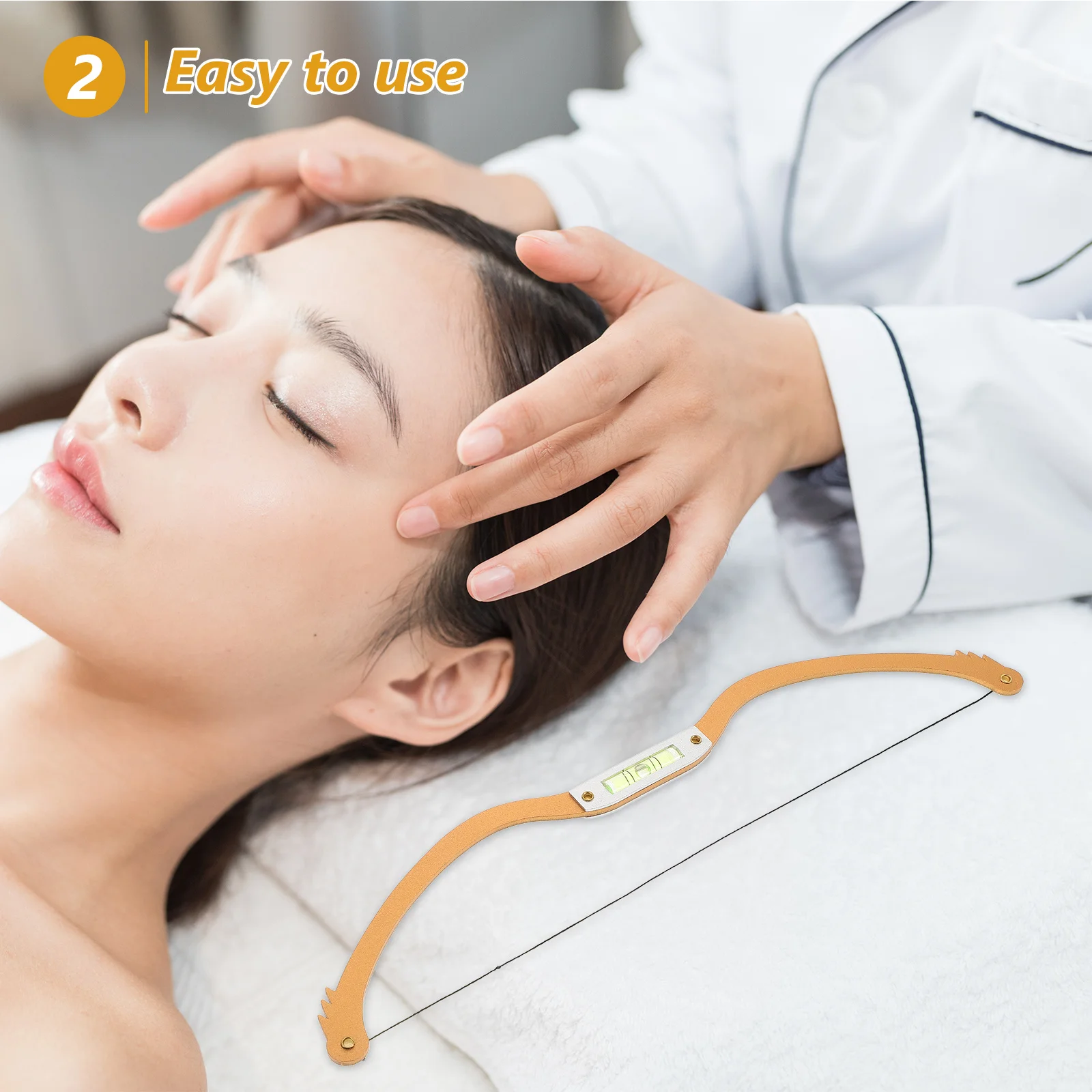 Outil de cartographie des sourcils, règle à sourcils en métal pour la mise en forme professionnelle et le bricolage avec précision de mesure du niveau