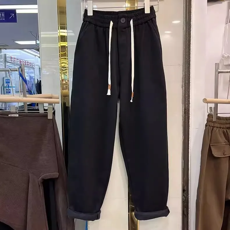 

Retro Large Size 300 Pou Men's Casual Sweatpants Versatile Sli Long Pants Polyester Fiber 2025 Winter Collection