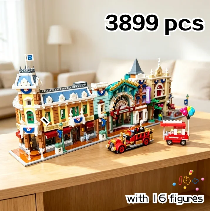 2026 new spot, DIY, 3899 creative building blocks, main street model pieces, castle houses, modules, adult birthday gifts and to