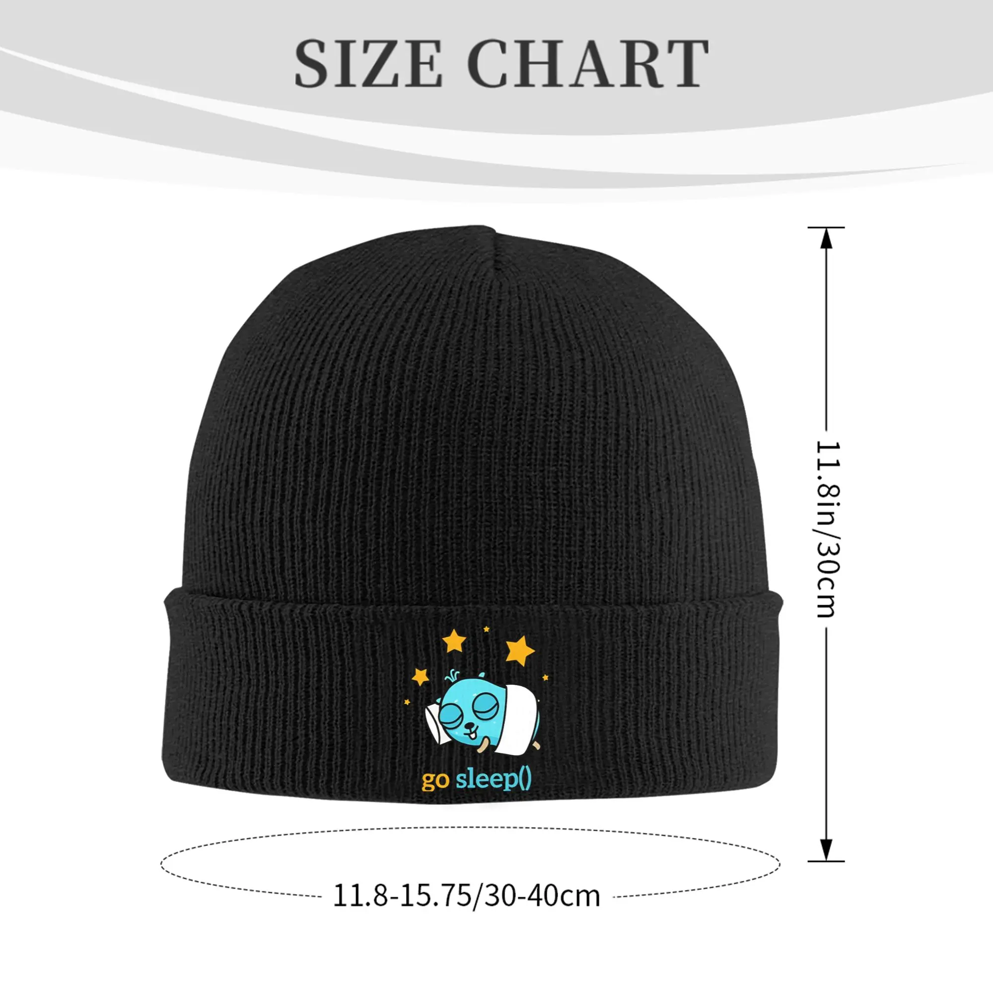 golang gopher sleep  Knit Cuff Beanie For Women Men  Winter Knitted Caps