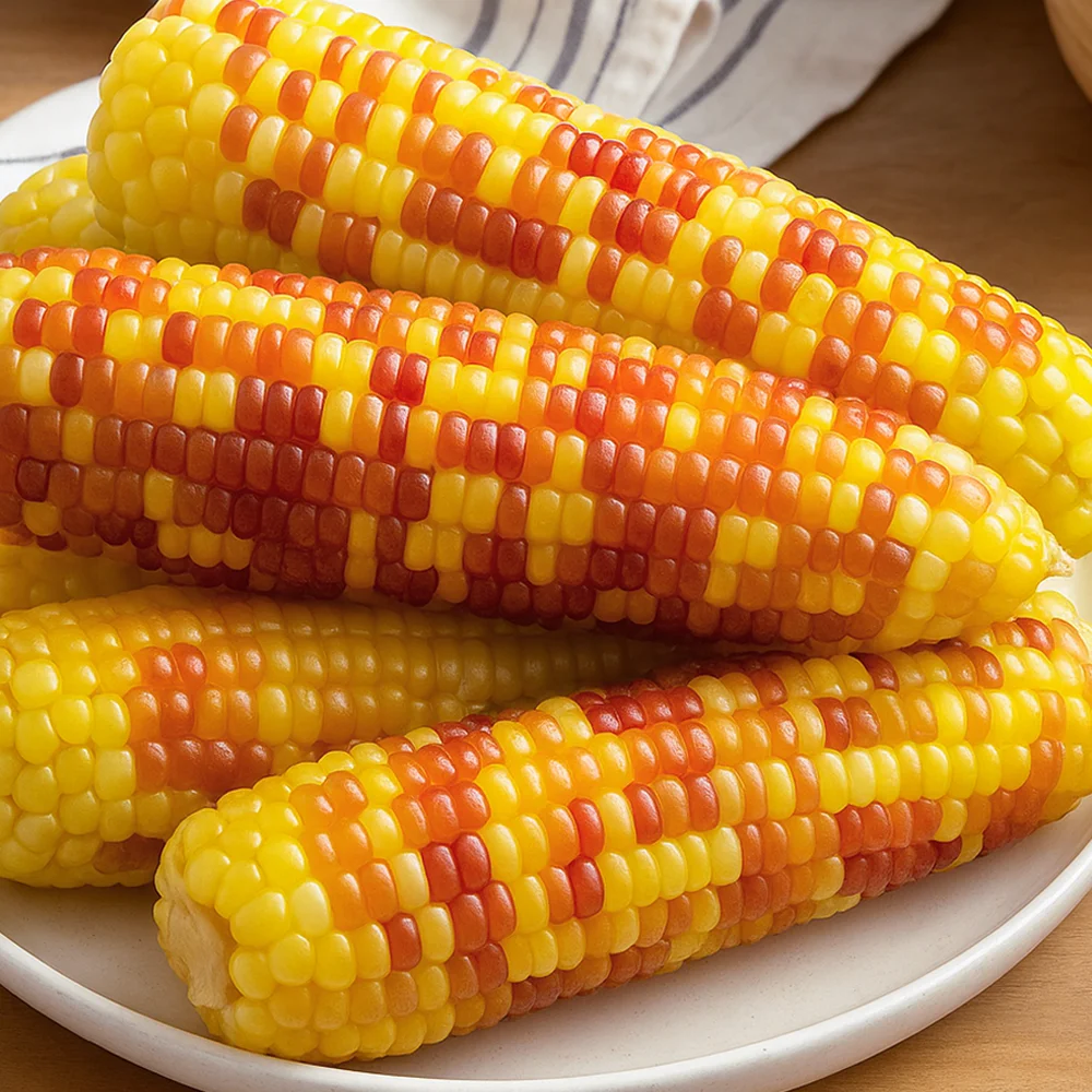 10 قطع من الذرة الحمراء على البخار المجمدة هونغ تشال