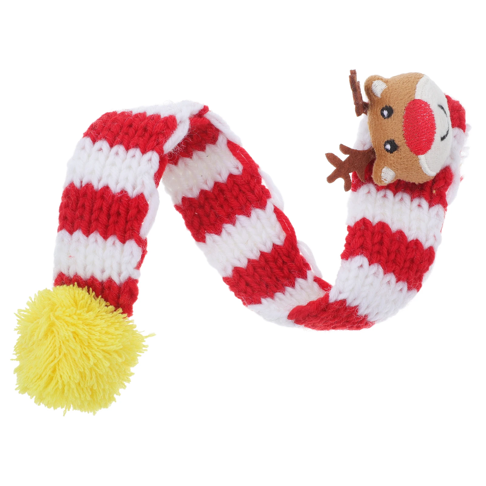 

Stylish Pet Christmas Scarf for Cats Dogs Soft Comfortable Knitted Material Festive Pompom Design Holiday Accessory