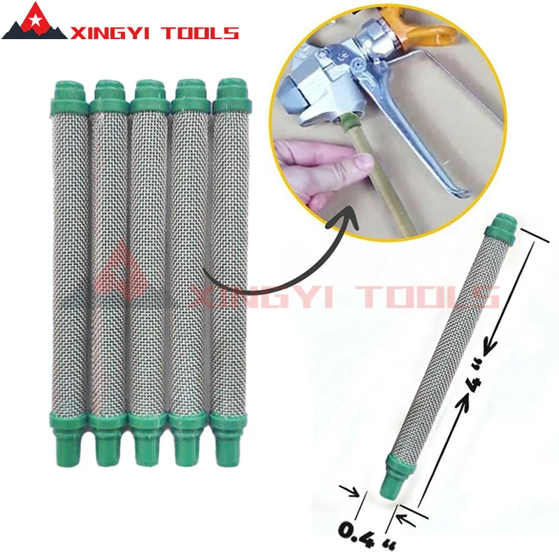 xingyi 5pcs 30-200 Mesh Airless Paint Parts Filter Paint Spraygun Filter Reduces Nozzle Clogging Spraying Machine Accessories