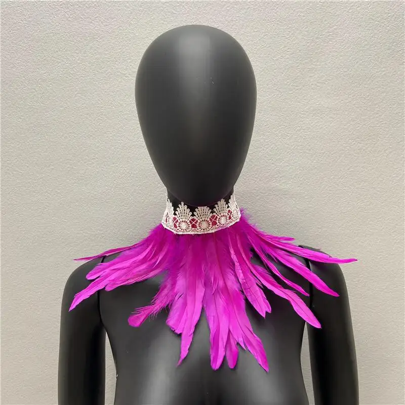 Halloween weißen Schal y2k Pelz Schal Kleid Cape Neck Schals Frau Cosplay Snood Kinder Schals Gothic Style Hochzeits feier Schal – Detail 16