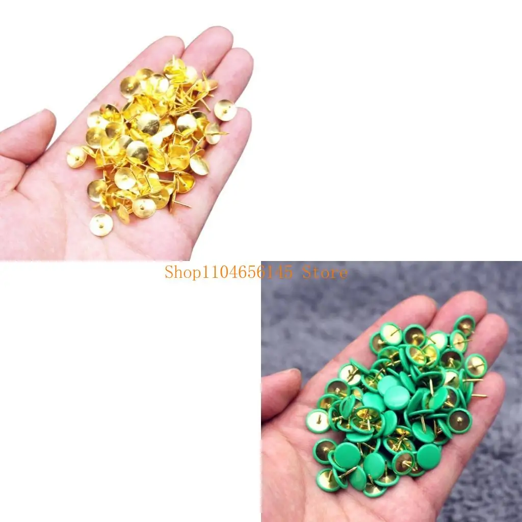 5ASD 100 ชิ้นสีหมุดโลหะสร้างสรรค์ดันหมุดตกแต่งแบบ thumbtacks สำหรับแผนที่ผนังภาพถ่ายกระดานข่าวหรือบอร์ดไม้ก๊อก