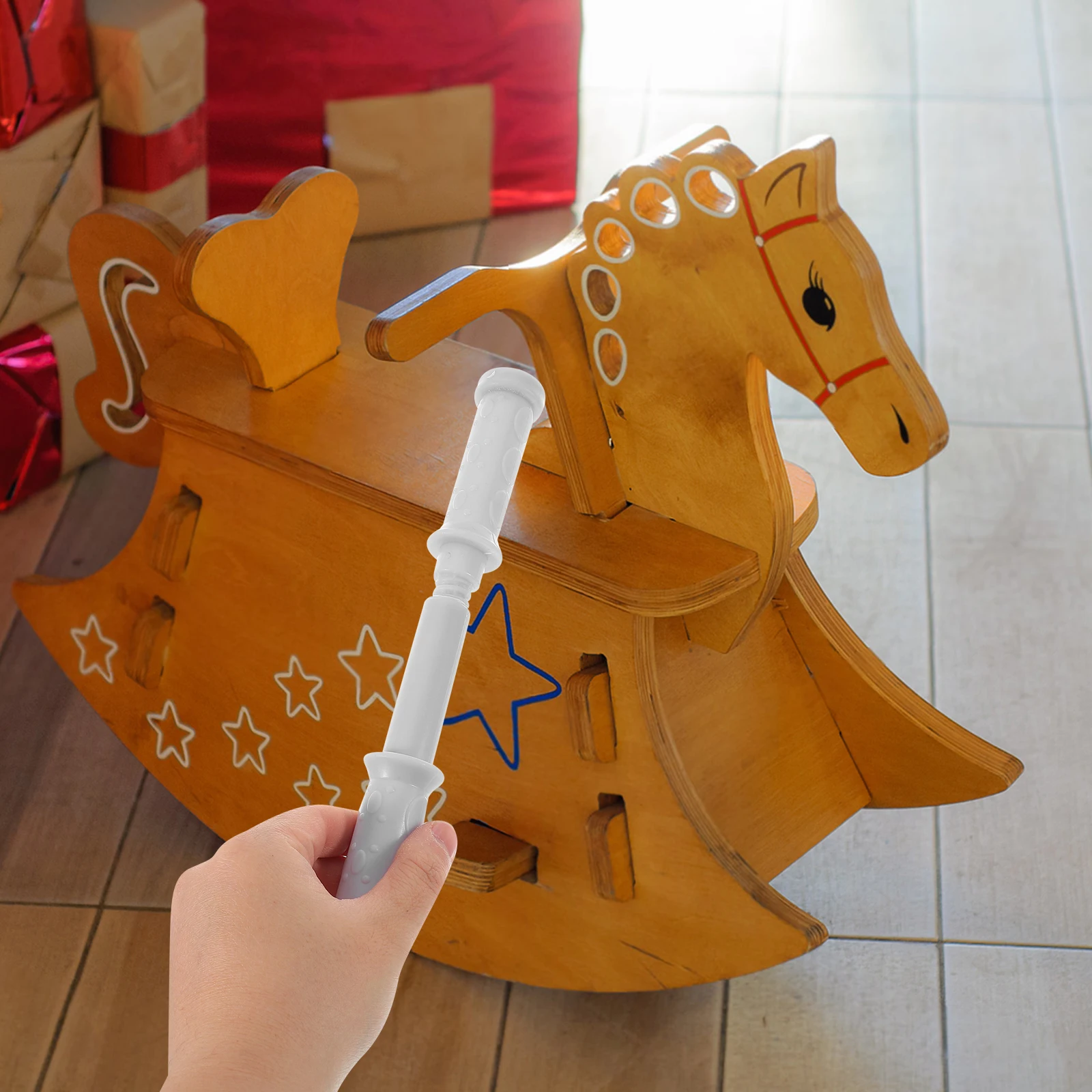 

Universal Plastic Rocking Horse Handle for Kids Secure Threaded Grip Replacement for Indoor Outdoor Riding Play Activity