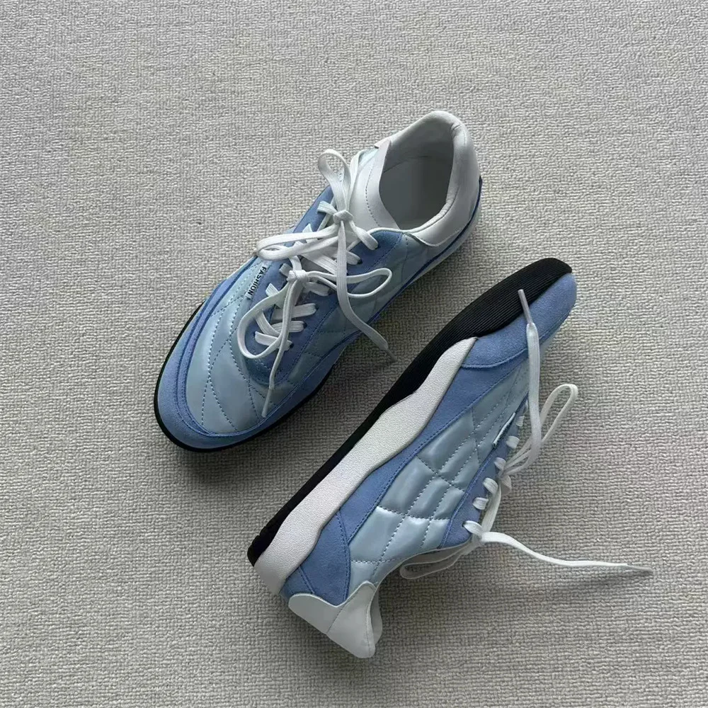 Zapatos deportivos planos para hombre, modernos, casuales, con punta redonda, suela gruesa, con cordones, para senderismo, entrenamiento al aire libre, montañismo.