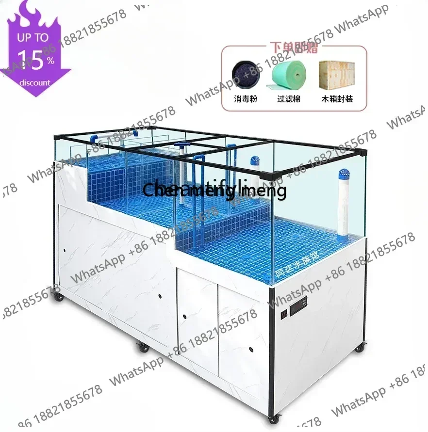

Seafood Fish Tank Special Mobile Seafood Pool Refrigeration Integrated Supermarket Fish Pond Shellfish Crab TankzG185