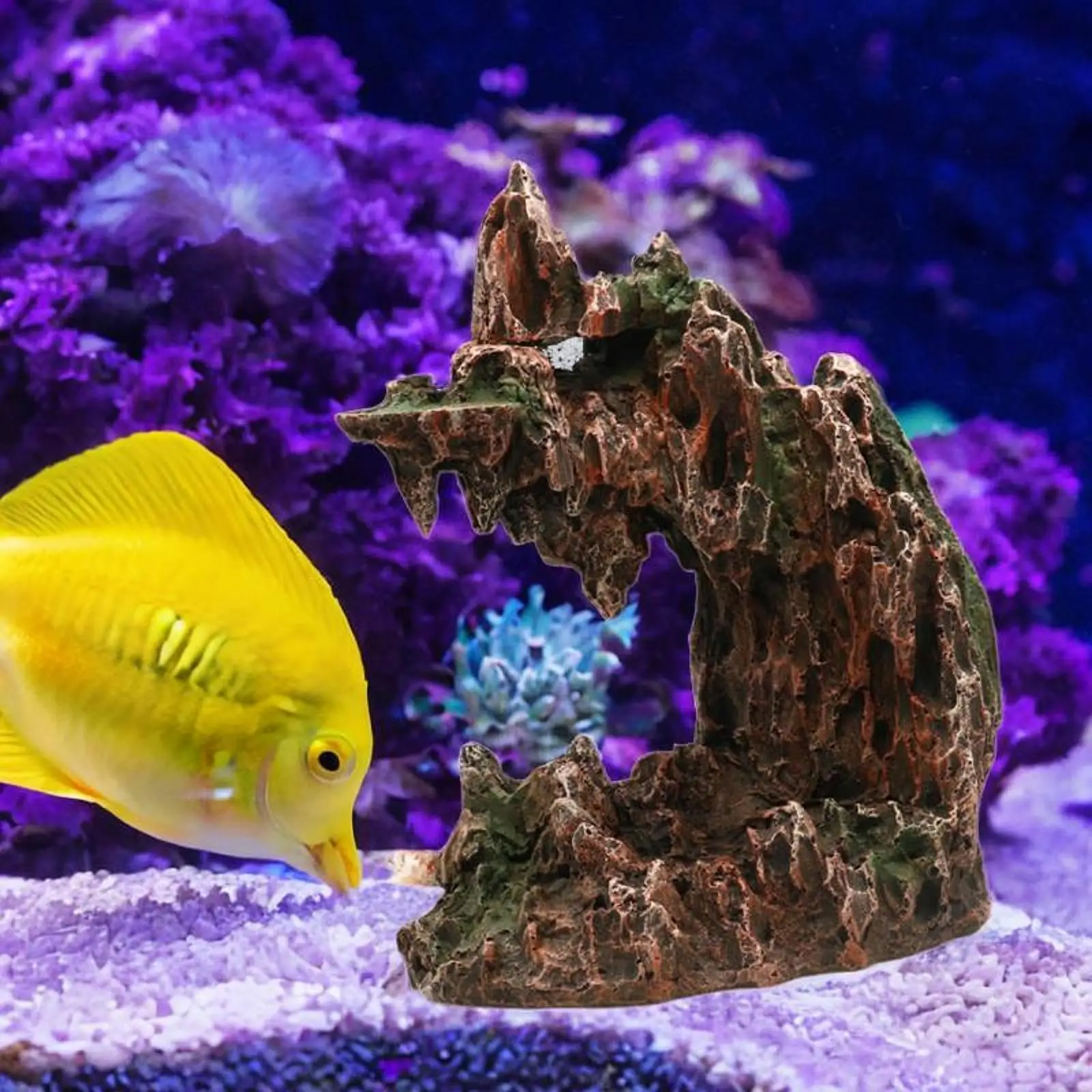 

Aquarium Stone Ornament Craft Resin Artificial Figurine Multifunctional Aquarium Decoration for Fish Tank Micro Landscape Decor