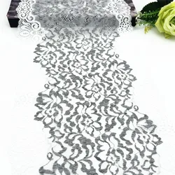 3y/lot Width 23cm Grey White Elastic Stretch Lace Trim Lingerie Sewing Craft DIY Apparel Fabric Lace Underware Dress Lingerie