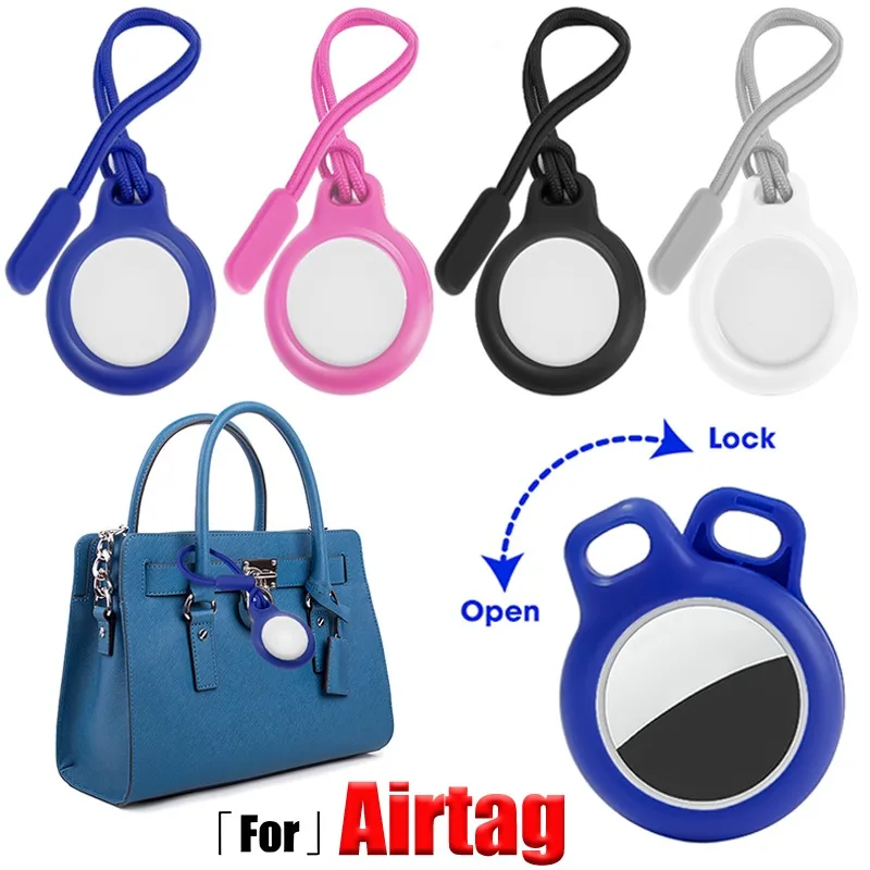 For Airtag Protective Case with Strap Protective Cover Bumper Tracker Anti-scratch Keychain for Air Tag Cover Key Ring Holder