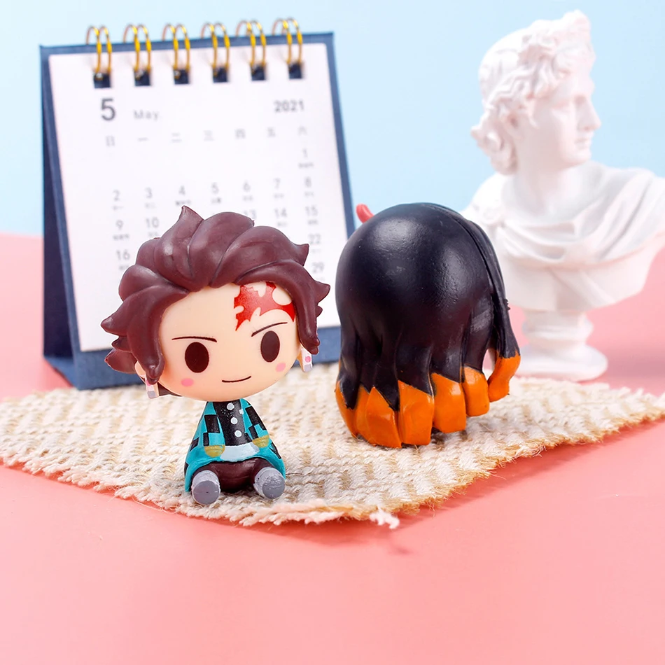 Demon Slayer Acchion Figuur Demon Slayer: Kimetsu no Yaiba Kamado Tanjiro Nezuko Azuma Zenitsu Acchion Figuur Kute Anime Model Statue en ys