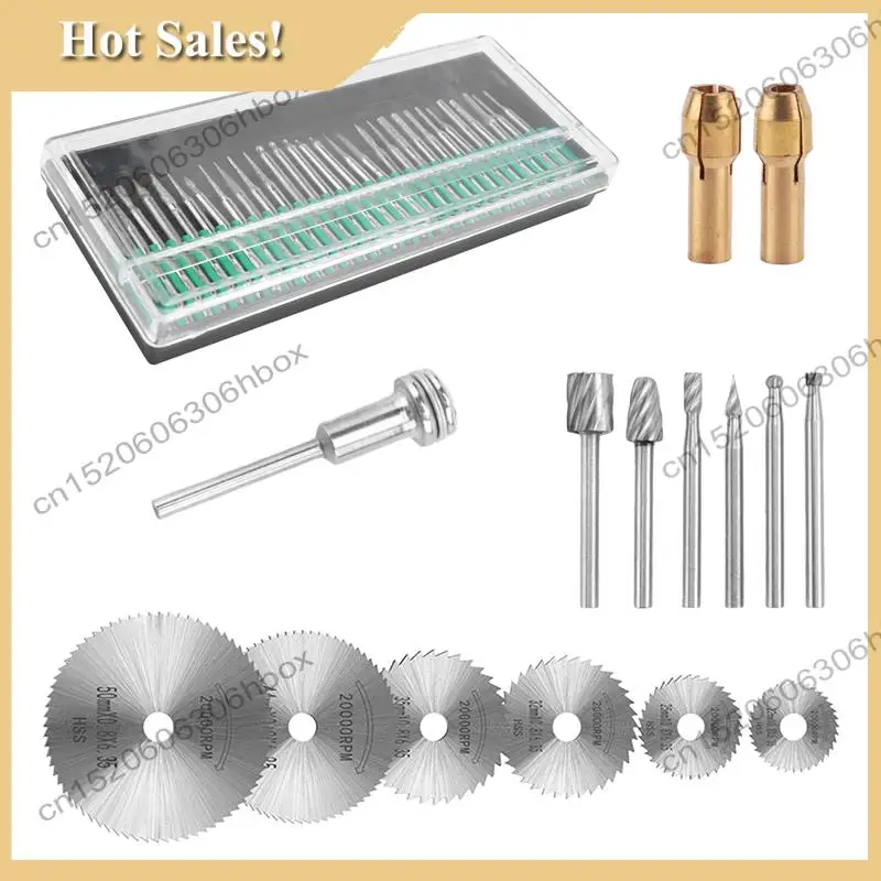 

-HOPE 45Pcs Diamond Engraving Accessories Set Routing Bit Circular Saw Blade Diamond Burr Bits For Dremel Attachment