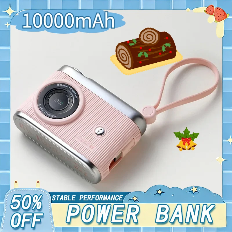 

22.5W 10000mAh Retro Dainty Creative Camera Design Power Bank External Battery for Xiaomi IPhone Huawei Samsung