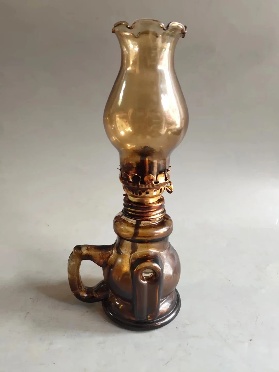 Antique Glass Oil Lamp about 70 History Folk Recycling Old Items Preserved Completely Can Be Used Normally Home Decor