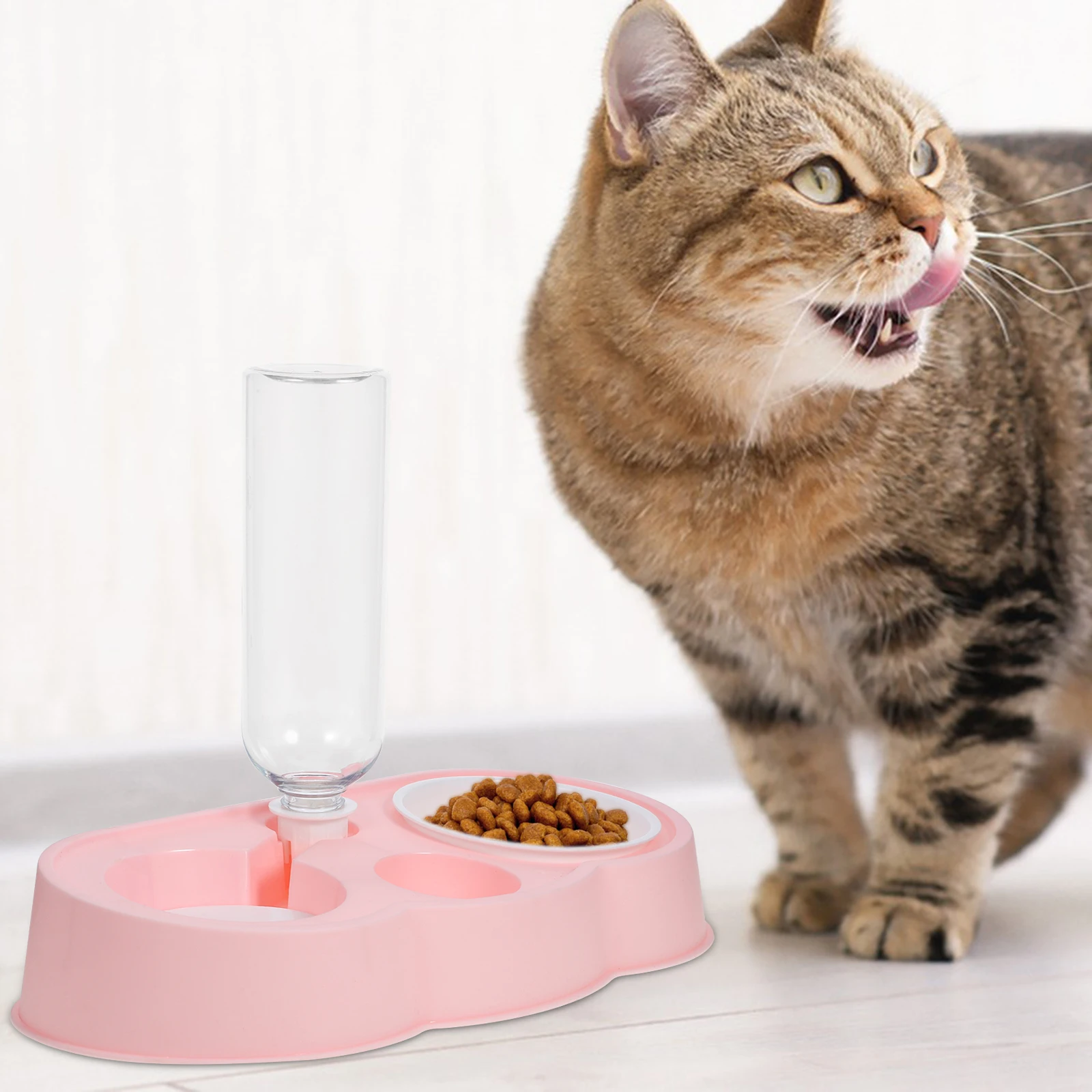 

2in1 Pet Feeding Station Automatic Water Feeder Dog Cat Food Bowl Drinking Dispenser Pet Feeder Drinking Bowl for Dogs