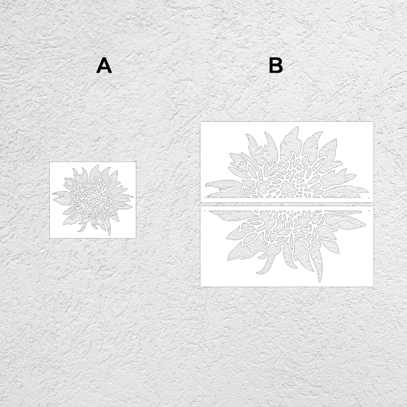 40cm - 80cm Stencil Wall For Painting Decorative Decor Plaster Decors Template To Paint Putty Large Flower Blossom S255