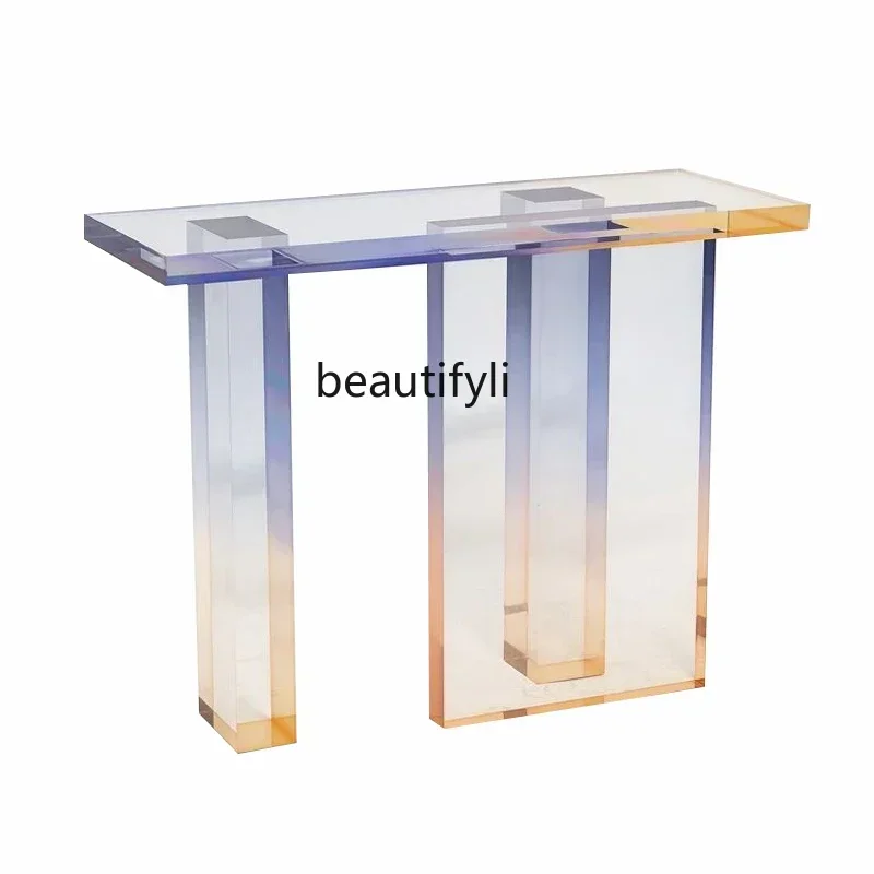 

Acrylic Custom Transparent Gradient Color Console Tables Simple Home Console Wall Storage