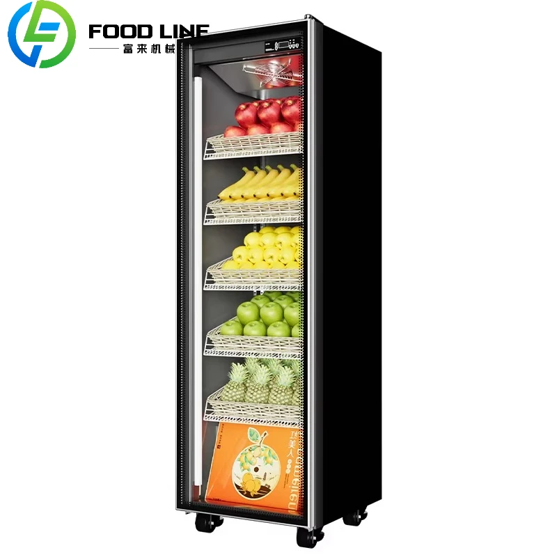 

Customizable Stainless Steel Commercial Refrigerated Display Supermarket Produce Case Fruit Vegetable Display Refrigerator