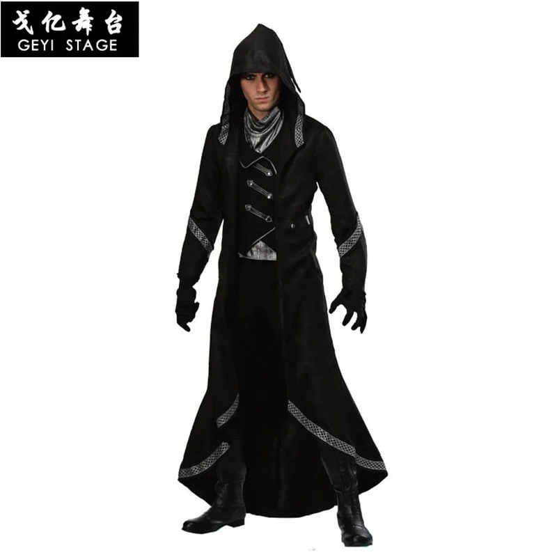 Neue Halloween für die hexe mann religiöse wizard missionar magische pate pharao kostüm braun robe cosplay anzug mit kappe