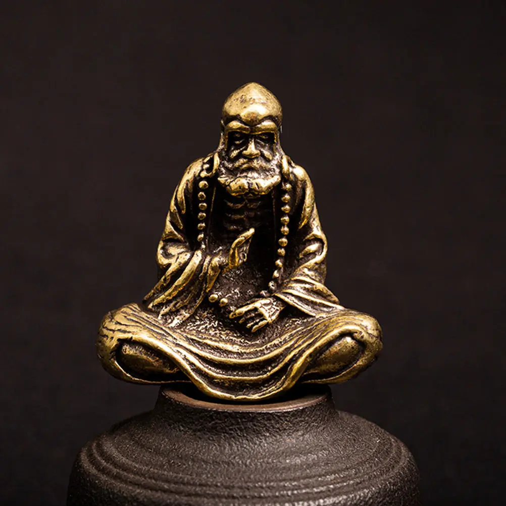 

Brass Buddha Statue Decor Solid Bodhidharma Home Table nament Craft Desktop Adornment Small Creative Long Lasting Safe