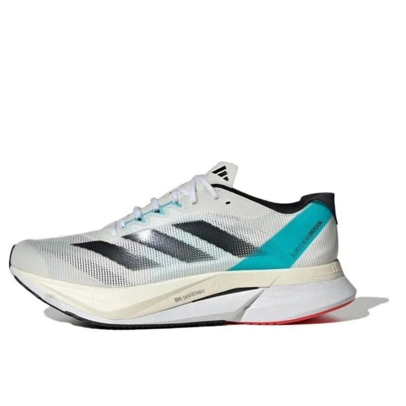 Adidas Adizero Boston 12 PU Men Women Running Shoes Fabric Synthetic Leather Non-slip Wear Comfortable Low-top Carbon Plate