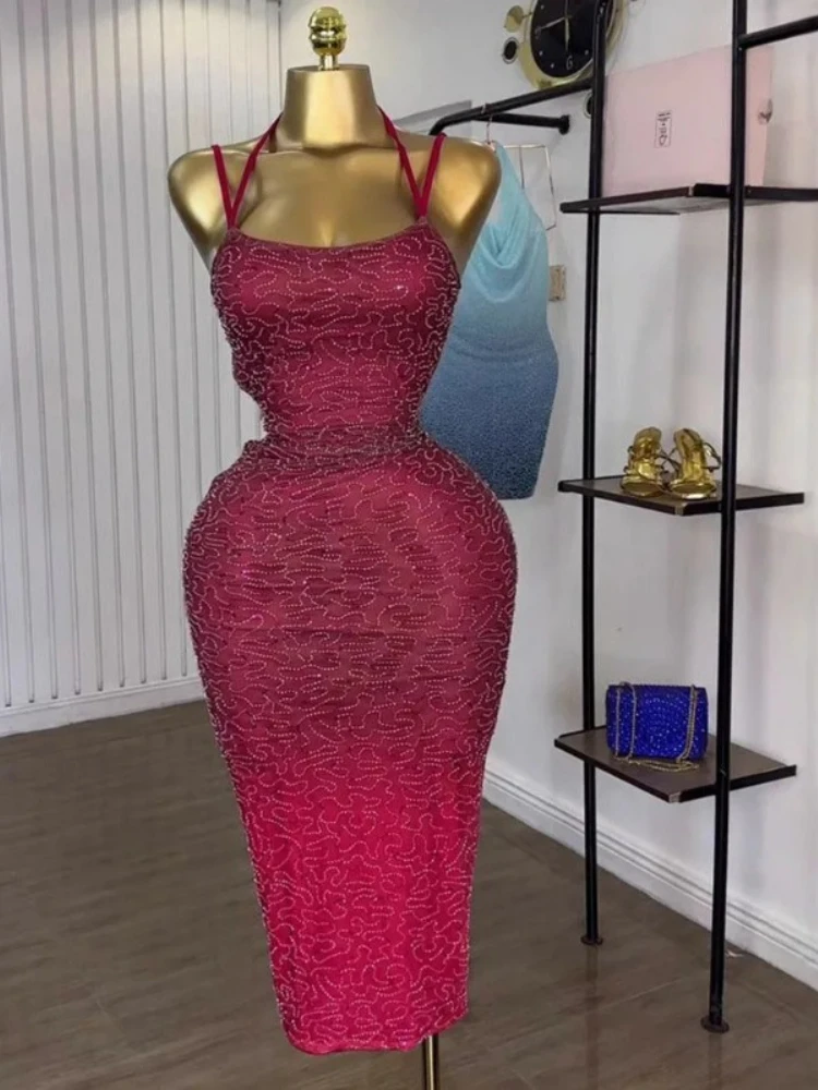 

Dashiki African Dresses for Women Summer Sexy African Sleeveless Polyester Party Evening Long Maxi Dress Outfits African Clothes