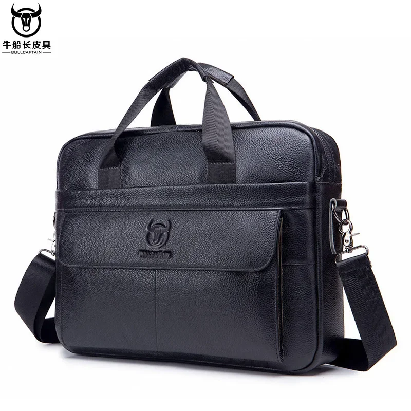 Fashion Genuine leather men's briefcase shoulder  laptop bag large capacity  crossbody bag business bag