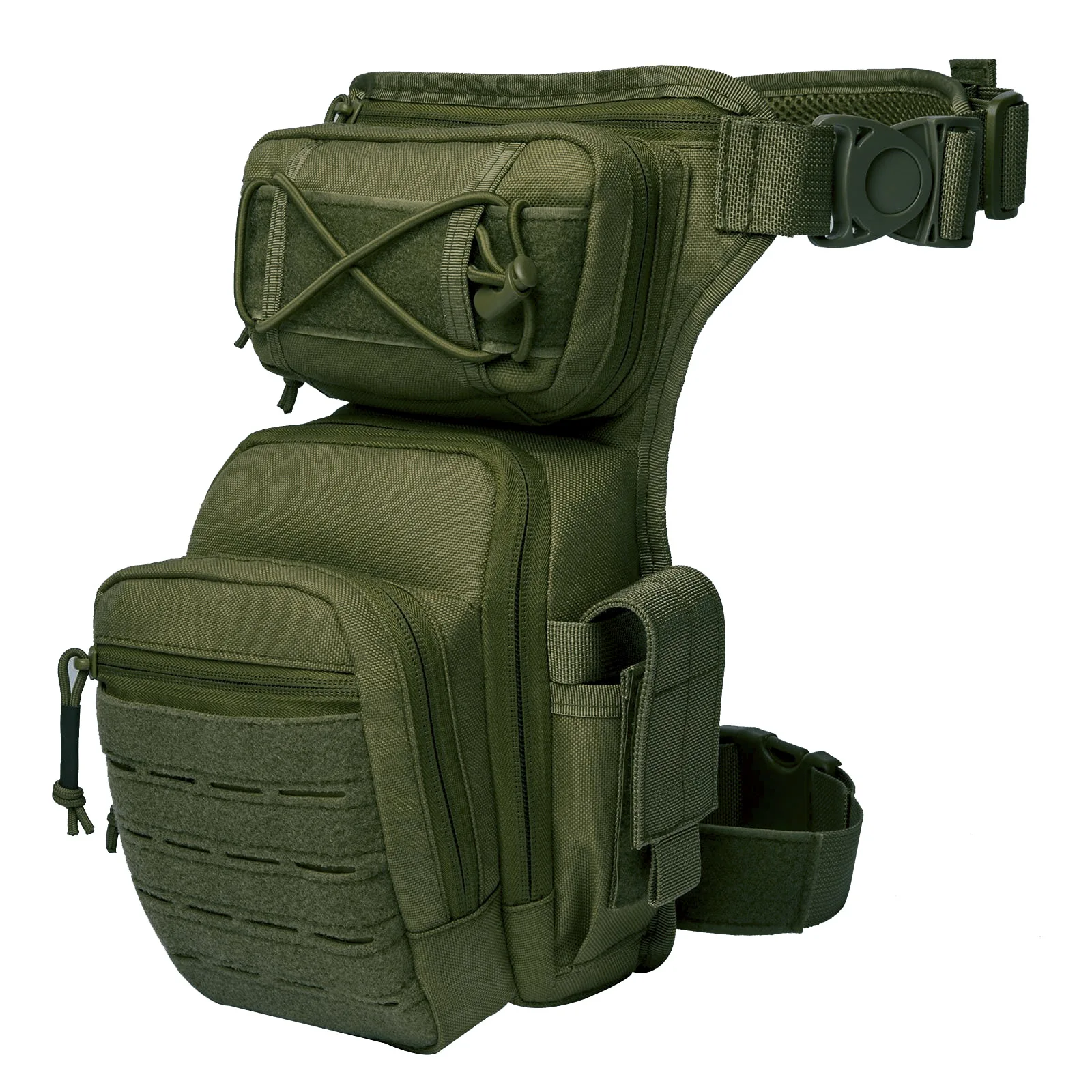 Highly Durable 1000D Nylon Laser Cut Waist Pack for Outdoor Sports Like Cycling and Motorcycling 힙색 Waist Bag Men Belt Bags Sac