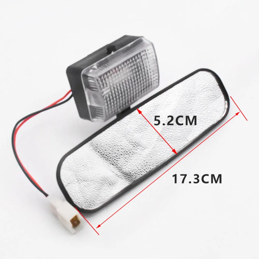 

Rearview Mirror with LED Light for Motorcycle Tricycle Fourwheeled Enclosed Passenger Vehicle Safety Convex Black ABS