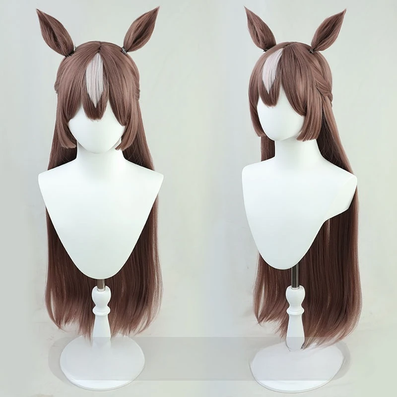 N Stock Satono Diamond Parrucca Cosplay Gioco Uma Musumee Pretty Derbyy Cosplay Coda Capelli sintetici Parrucche in fibra resistente al calore + parrucche Cap