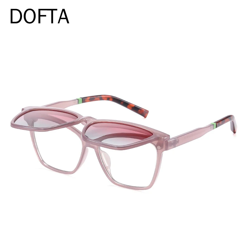 

DOFTA Magnet Polarized Clip Glasses Frame 2 in1 Women TR90 Optical Myopia Clip Glasses For Men Eyeglasses Frame 6853