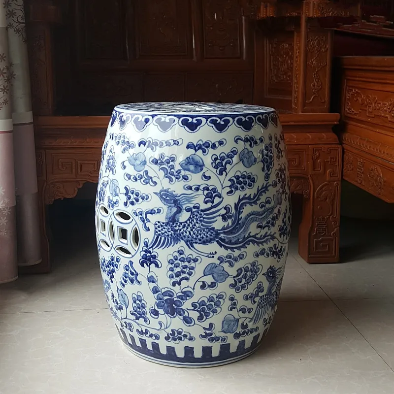 Art Jindezhen dressing table ceramic garden stool Chinese ceramic drum stool bathroom chinese antique drum stool