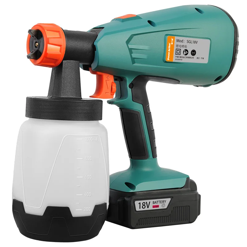 Lithium-ion battery spray gun, rechargeable electric spray gun, paint spray gun, latex paint spraying machine, painting machine