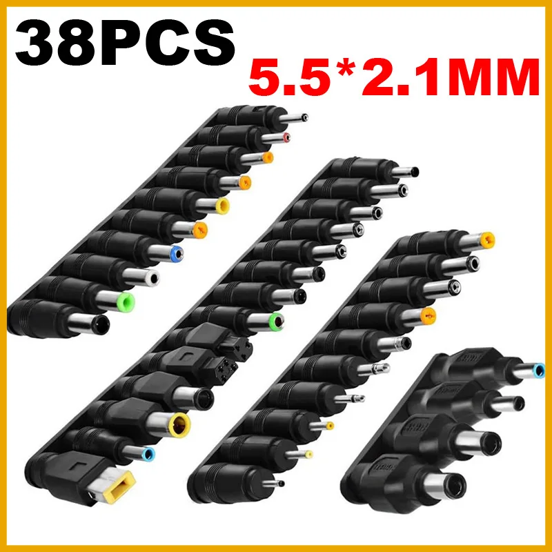Image of NEU 2026 38-teiliges Universal DC AC Netzteil-Stecker-Set Kabel für Lenovo Thinkpad Laptop Netzteil-Stecker-Sets