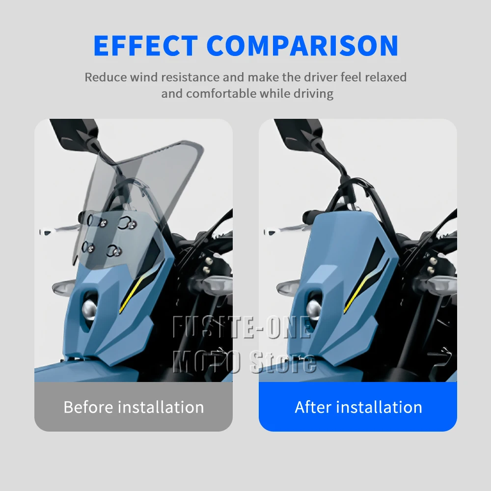 For suzuki DR-Z4SM 2025 motorcycle adventure windshield extension style Windscreen Wind Deflector Screen
