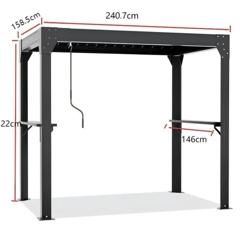 

Garden Household Barbecue Venetian Barbecue Canopy Outdoor Oven Sunshade Rainproof Canopy Manual Shake to Open Venetian