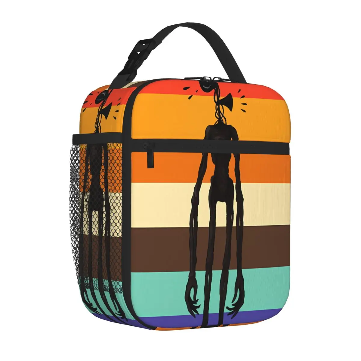 Bestselling Siren Head Vintage Stripes Denim Style Shoulder Lunch Bag Gym Post-Workout Neoprene Lunch Bag