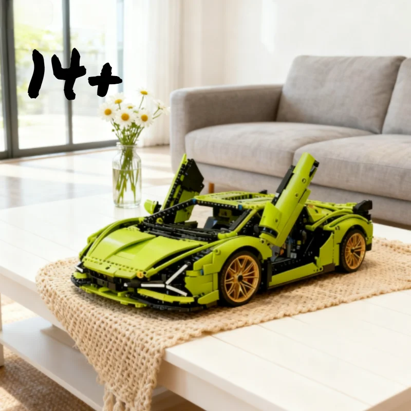 Nuevos lanzamientos calientes ladrillos MOC modelo técnico Lambo Sian bloques de construcción adultos coche deportivo juguetes para niños regalos de navidad